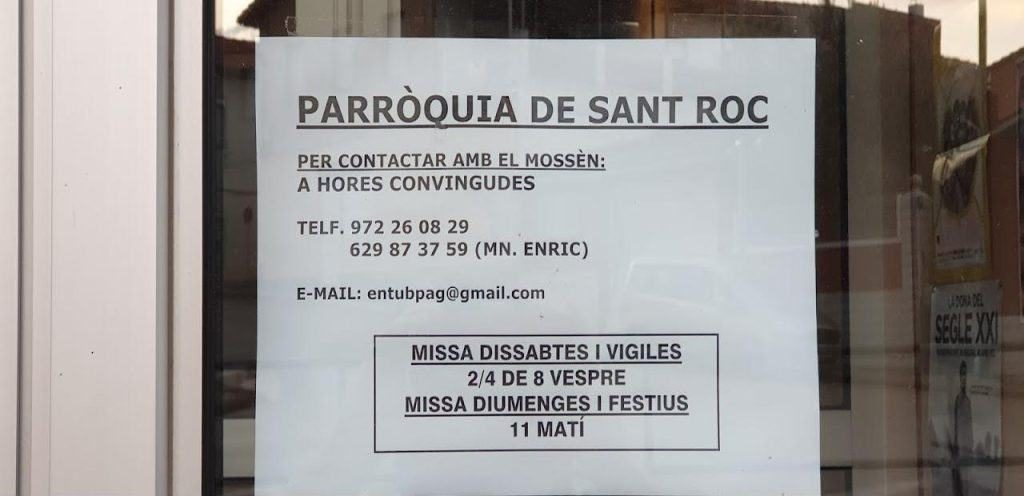horarios de misa de Església de Sant Roc en Olot